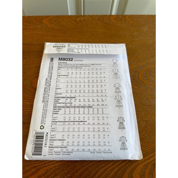 McCall #M8032 Mini Dress Sew Pattern Size 6 - 14 Cut - Picture 3 of 5